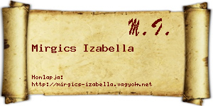 Mirgics Izabella névjegykártya
